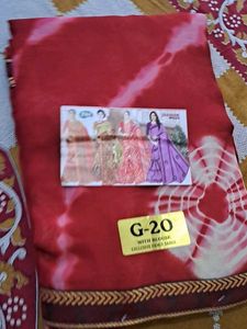 New Red Big  Bandej Saree