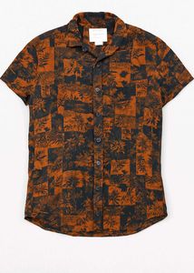 Tropical Print Button-Down Shirt