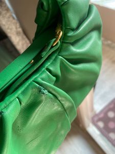 ZARA Green Hobo Bag With Metal Strap