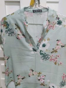 Green Floral Top