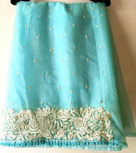 Big Diwali Discount!!!Organza Embroidered Sare