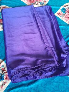 Plain Satin Saree With Paded Blouse