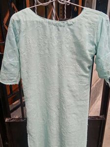 Mint Green Embroidered Kurti