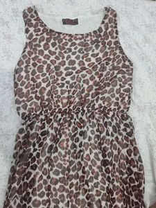 A Line Leopeard Print Midi