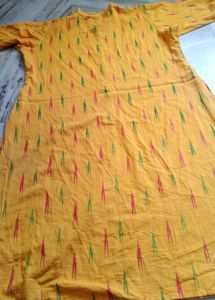 Mustard Ikat Print Kurti