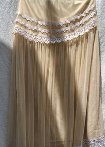Vintage Lace Trim Tulle Skirt