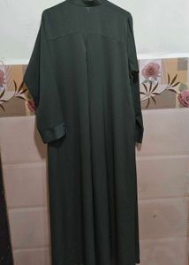 Al Hawa Dark Olive Green Abaya – Button Down, Styl