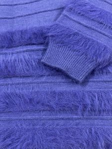 Purple Striped Knit Sweater