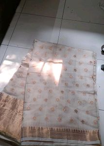 Cream Cotton Saree