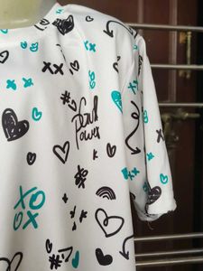 White Graphic Print Tee