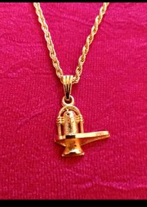 Shivling Gold Plated Pendant With Chain