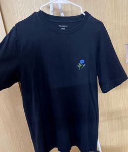 J.W. Anderson x Uniqlo Black T-Shirt with Blue Flo