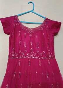 Pink Embroidered Indian Dress