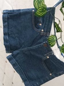 Dark Denim Cuffed Shorts