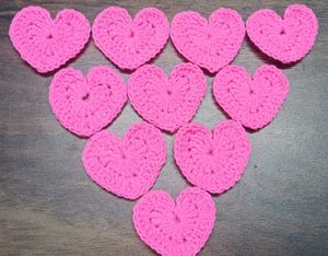 Pink Crochet Hearts