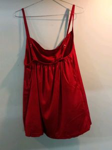 maroon satin night suit