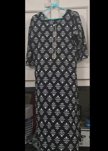 Black Printed Kurta Set With Pants
