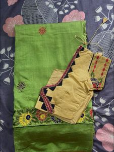 elegant embroidery saree with blouse