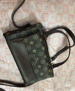 2 Set Of Sling Bags - Brown Patterned Crossbody Ba