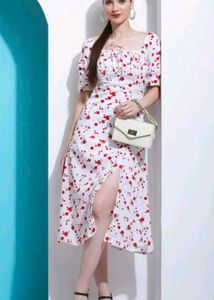 New Beautiful Angel White Slit Dress