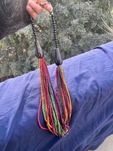 Colorful Beaded Tassel Necklace