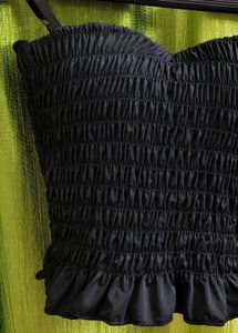 Black Smocked Cami Top