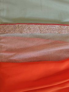 Orange Embroidered Saree