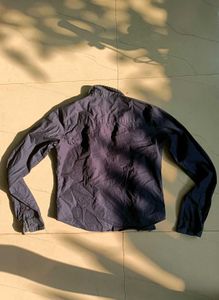 Stylish Navy Blue Long Sleeve Boxy Shirt