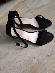 Black Ankle Strap Flats
