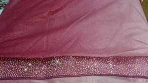 Branded Wine Grey Color Saree With Diamond Borders