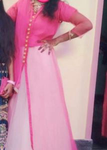 Rose Pink Indo Western Lehenga