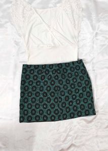 Patterned Mini Skirt