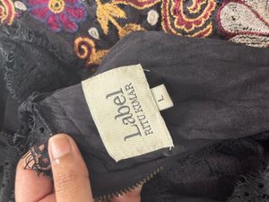 Ritu Kumar Label Gold Skirt &amp; Embroidered Top Set