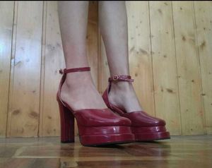 Burgundy Platform Heels