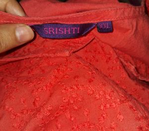 SRISHTI Premium Orange Kurti