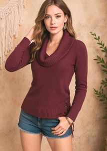 Y2k Burgundy Knit Cardigan A