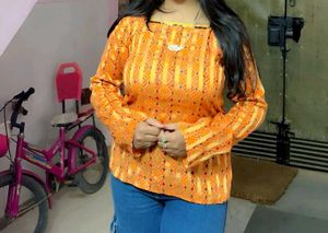 Orange Printed Tunic