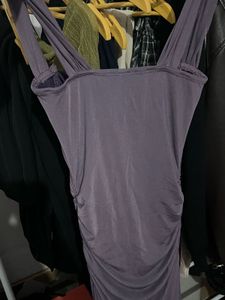 Stylish Purple Ruched Bodycon Maxi Dress