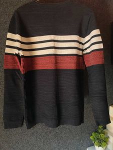 Striped Knit Pullover Sweater