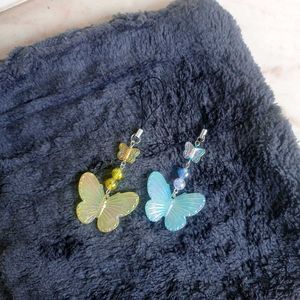 Butterfly mobile charms set of 2 (Yellow&amp;Blue)