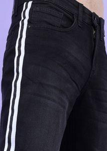 HIGHLANDER original Side Striped Black Jeans