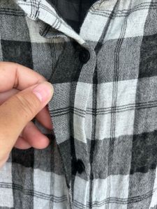 Zara Check Long Shirt Top