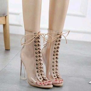 HOT and SEXY CLEAR NUDE 😉 LACE BOOTS 🤍