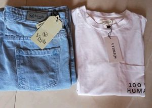 Combo Of Sotbella T Shirt With Jeans Women