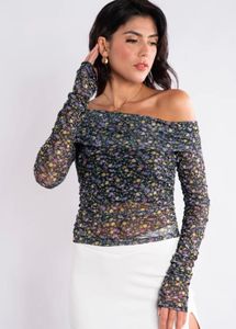 Floral Off-Shoulder Crop Top