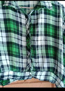 Checked Cropped Shirt