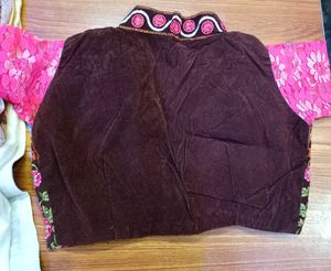 Embroidered Designer Saare With Koti Blouse