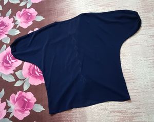 Blue Top With Black And White Inner