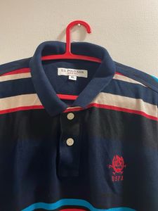 US Polo Assn Tshirt With Collars And Stripes
