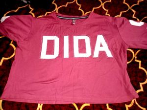 Printer Ti Shirt Crop Top